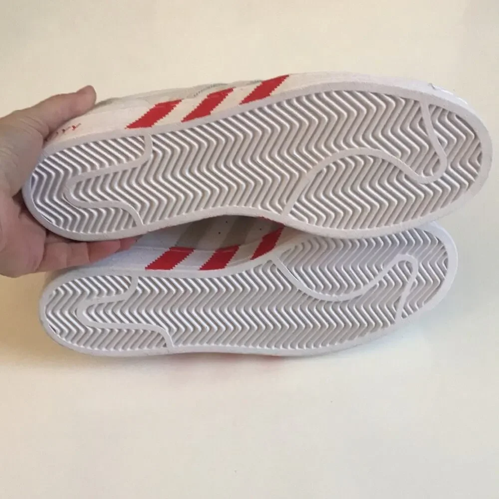 Adidas Originals Superstar OG Sneakers White Vivid Red Shoes Mens Size 9 GY0995